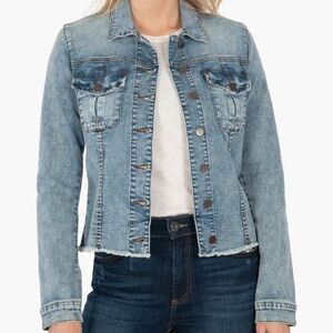 KUT Kayra Frayed Denim Jacket